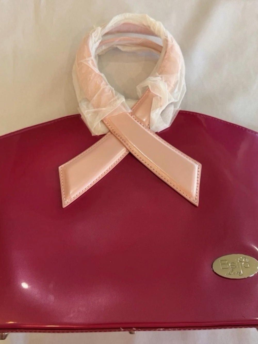 NWT Beijo “Pinky Promise” Fuschia & Petal Pink Women’s Purse With Dust Bag - Picture 9 of 11